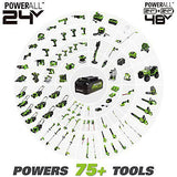 Greenworks 24 Volt Cordless 14 inch Mower, Blower & 10 inch Trimmer Combo Kit with 2 USB Batteries (2 x 24V)