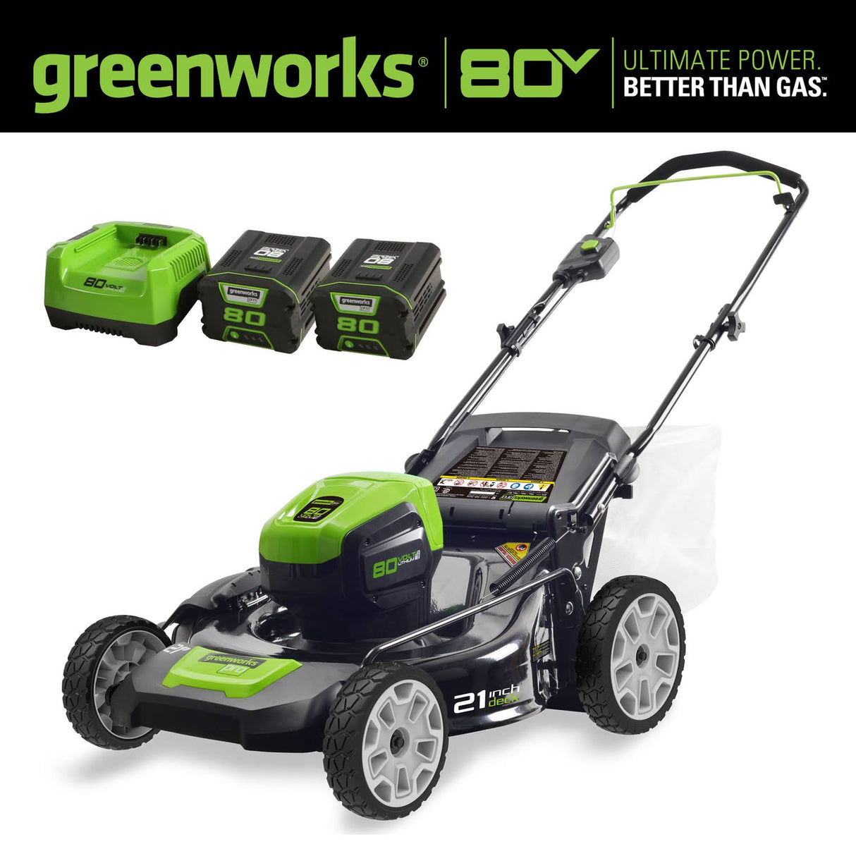 Greenworks GLM801601 21" Cordless Mower - 80 V