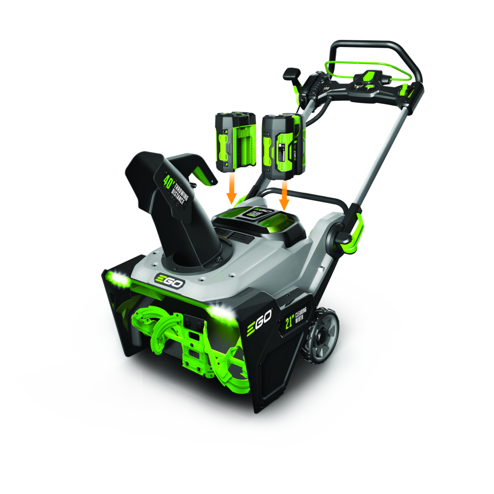 EGO POWER+ Snow Blower 21″ Dual Power Steel Auger with Two 5.0Ah Batteries